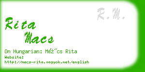 rita macs business card